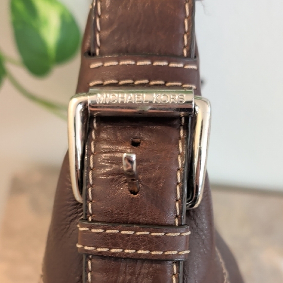 Michael Kors Dark Brown Leather Hobo Bag - Picture 2 of 13